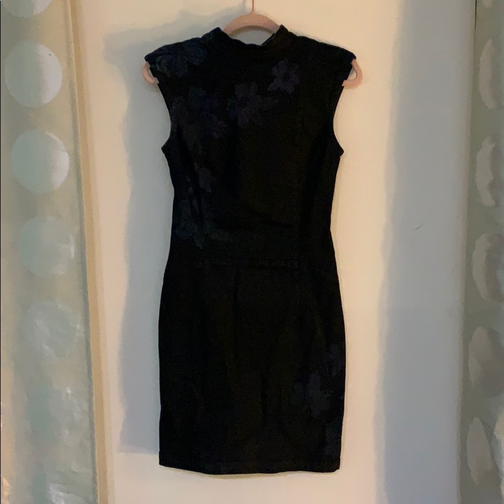 Guess Fitted Dark Wash Stretch Denim Dress